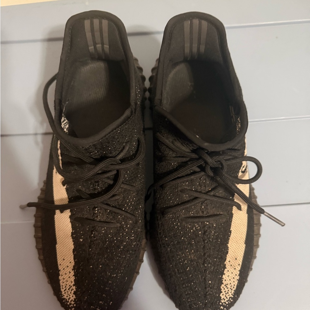 Yeezy Black and Cream Sneakers with Primeknit Upper